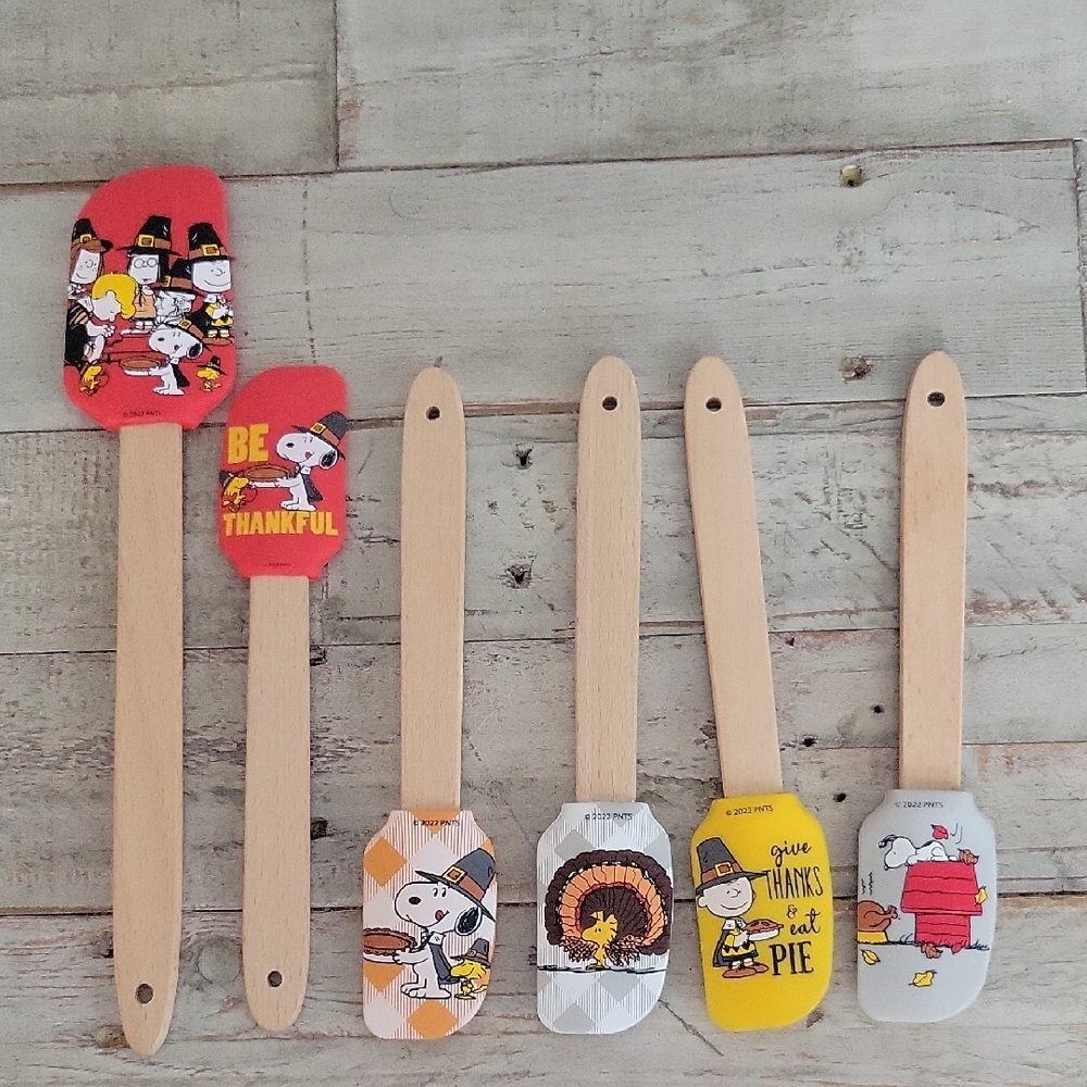 Snoopy Thanksgiving Silicone Spatula Set - Red, Yellow, White